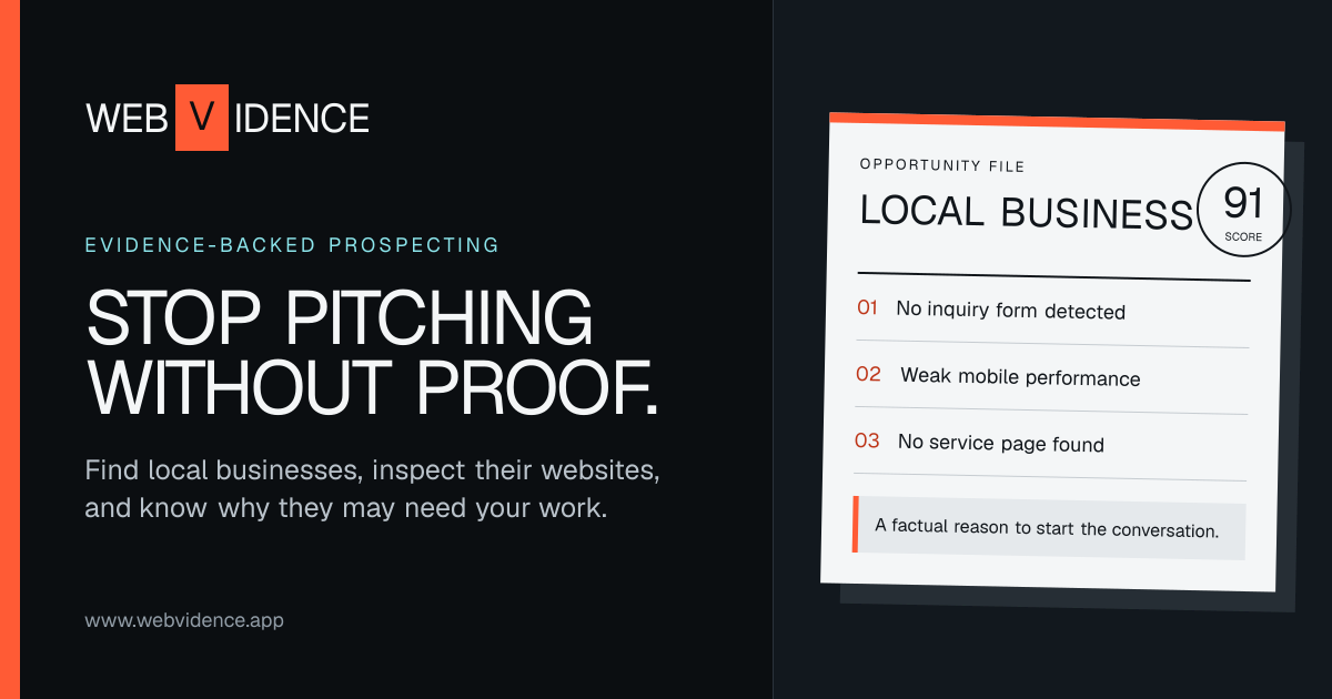 I’m shifting it away from “find bad websites” and toward helping freelancers know what to do n logo